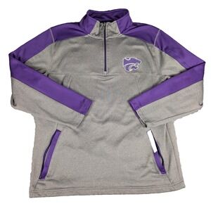 Kansas State Wildcats | Gen2 | Gray Purple‎ 1/4 Zip | Mens | Pullover Jacket | M